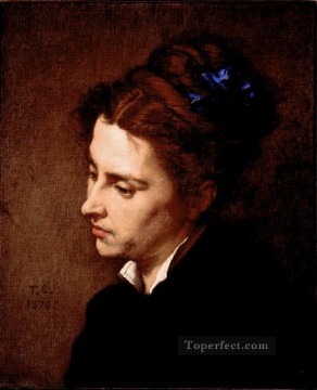  Thomas Oil Painting - head of a woman figure painter Thomas Couture